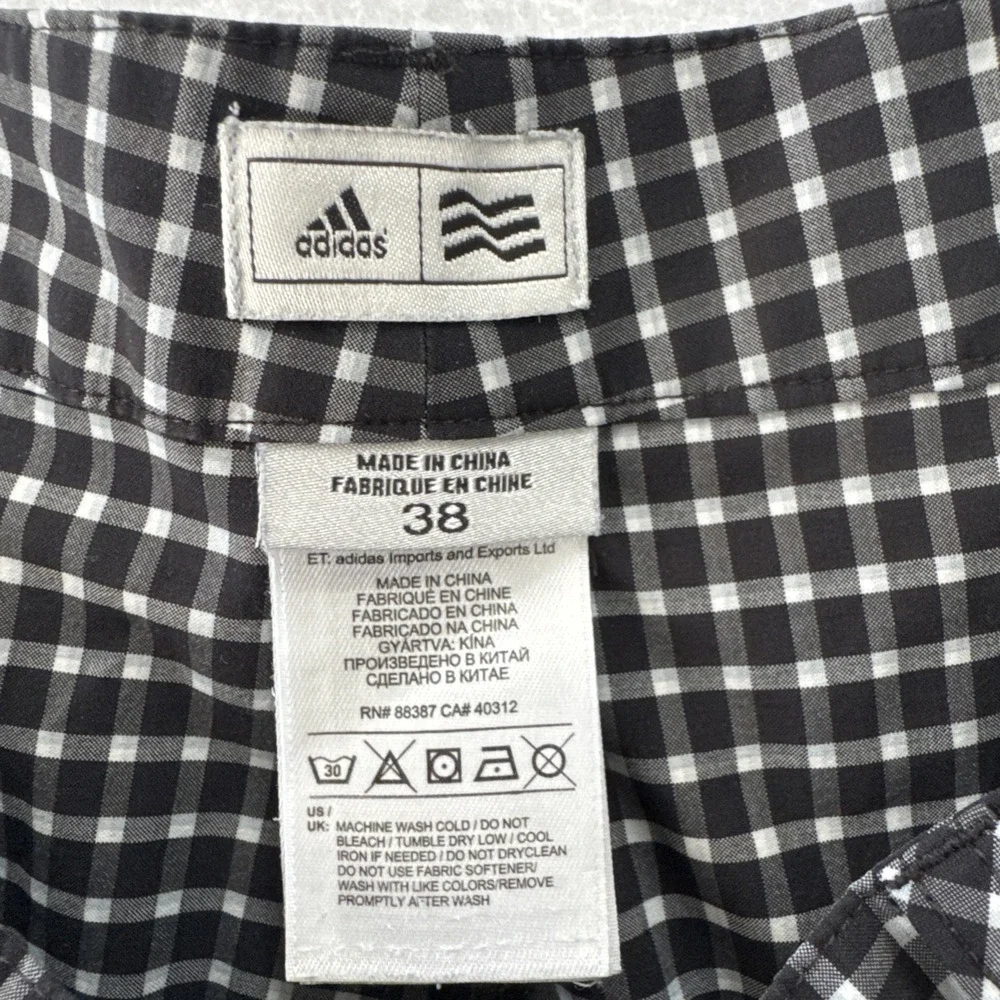 ADIDAS AE7002 MEN'S CLIMATE PERFORMANCE GOLF SHORTS CHECK PLAID ACTIVE Sz- 38